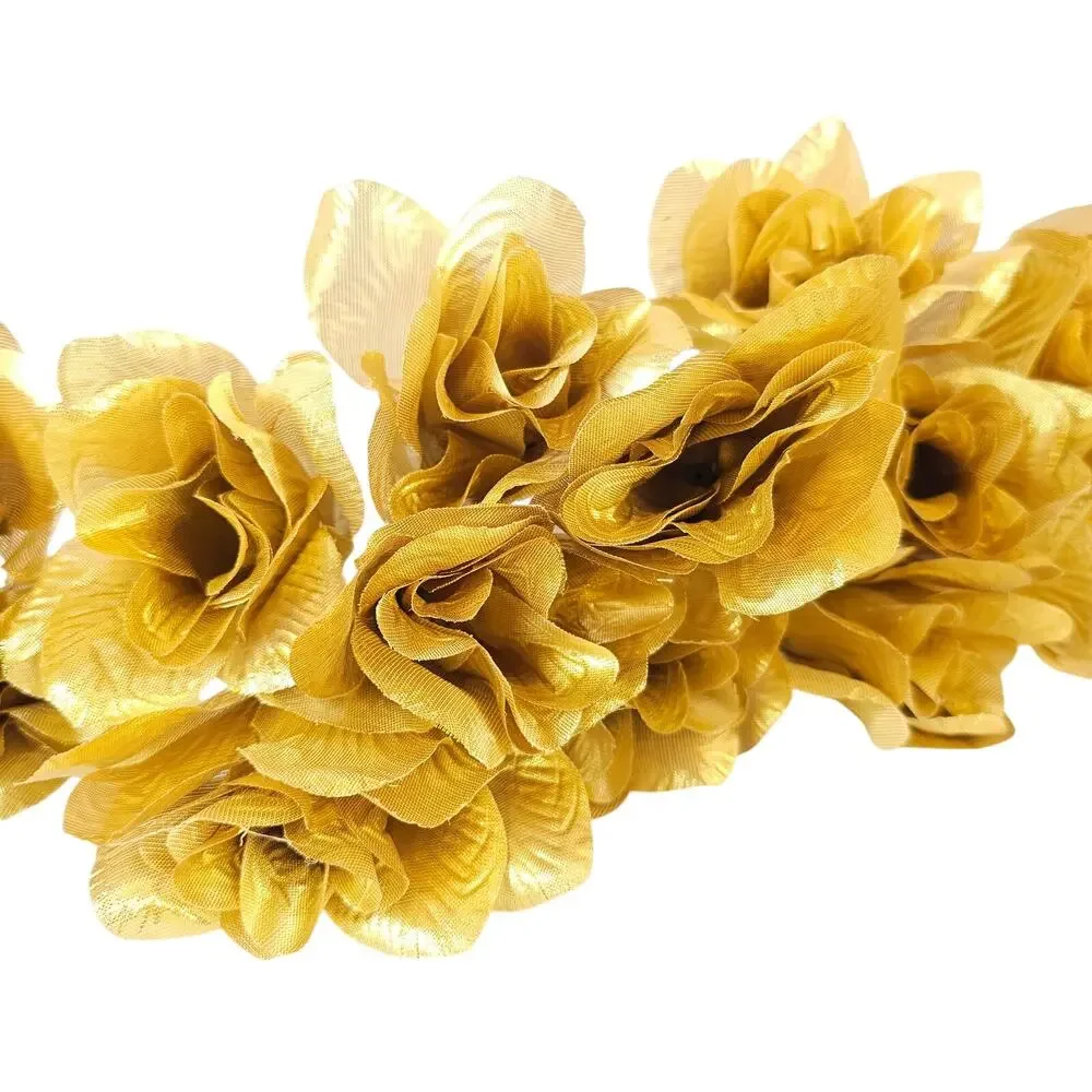 Gold Metallic Silk Roses 3